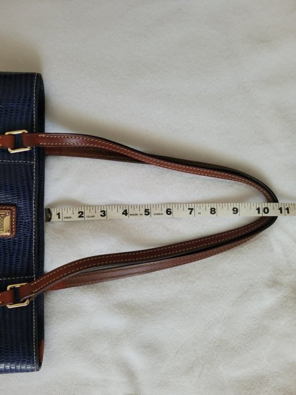 Dooney & Bourke Lizard Embossed Small Lexington Tote Blue Leather Shoulder Bag - Picture 15 of 15